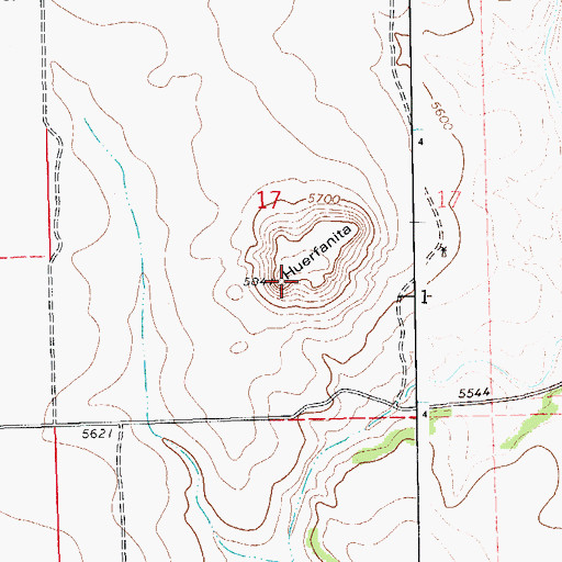 Topographic Map of Huerfanita, CO