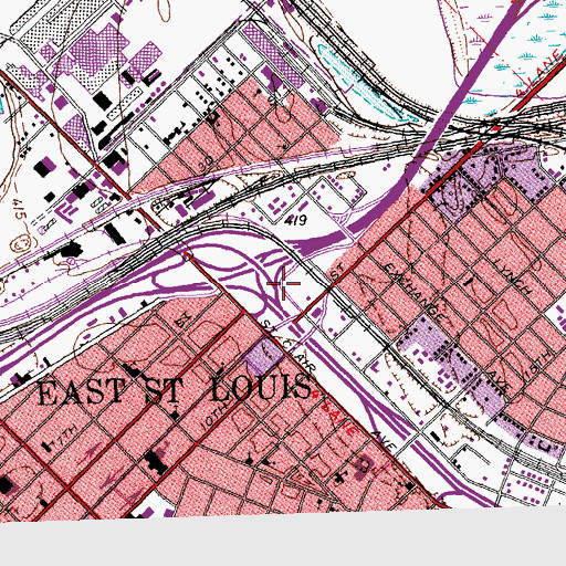 Topographic Map of Sacred Heart Roman Catholic Church, IL