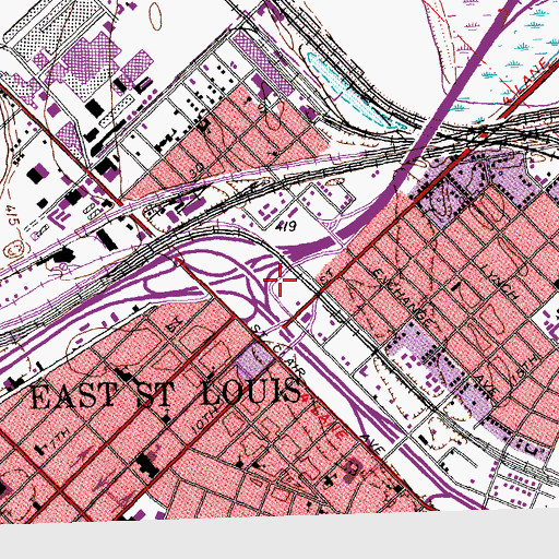 Topographic Map of Sacred Heart School, IL