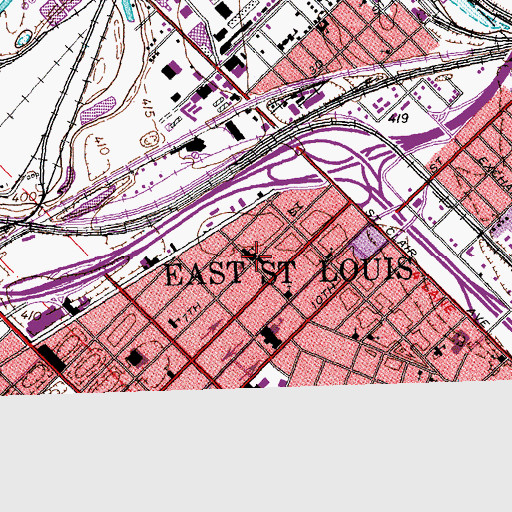 Topographic Map of Saint Adalberts Roman Catholic Church, IL