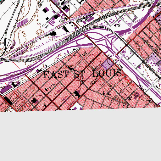 Topographic Map of Saint Pauls Episcopal Church, IL