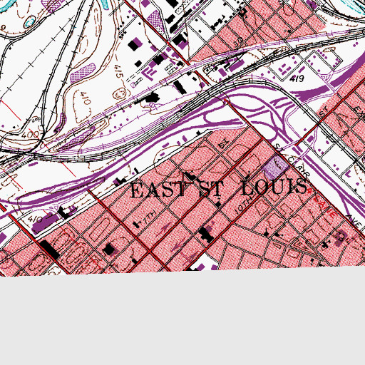 Topographic Map of Summit Avenue Baptist Church, IL