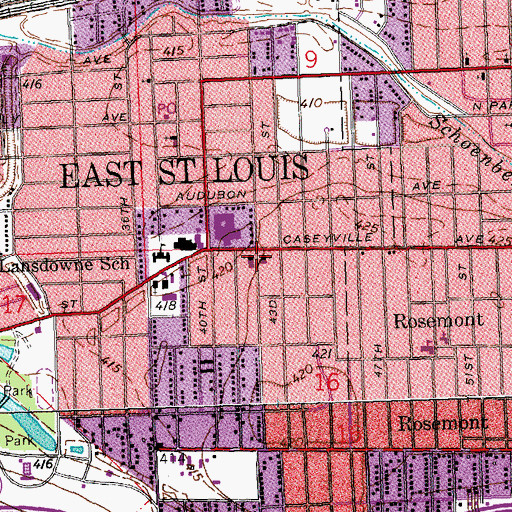Topographic Map of Trinity Lutheran Church, IL