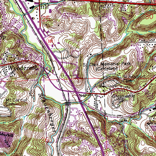 Topographic Map of Winstanley Baptist Church, IL