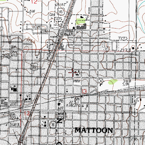 Topographic Map of East Side Church of the Nazarene, IL