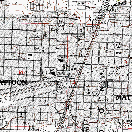 Topographic Map of First Baptist Church, IL