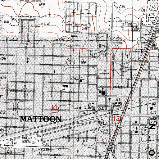 Topographic Map of First Church of the Nazarene, IL