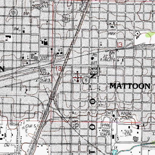 Topographic Map of First United Methodist Church, IL