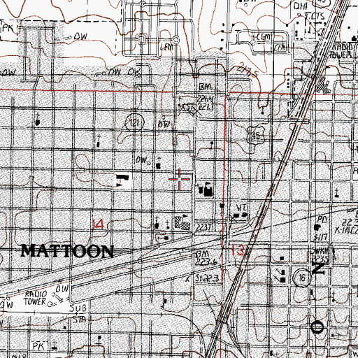 Topographic Map of Memorial Hospital, IL