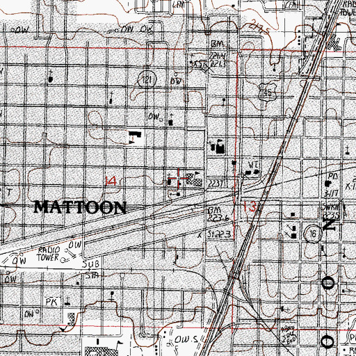 Topographic Map of Trinity Episcopal Church, IL