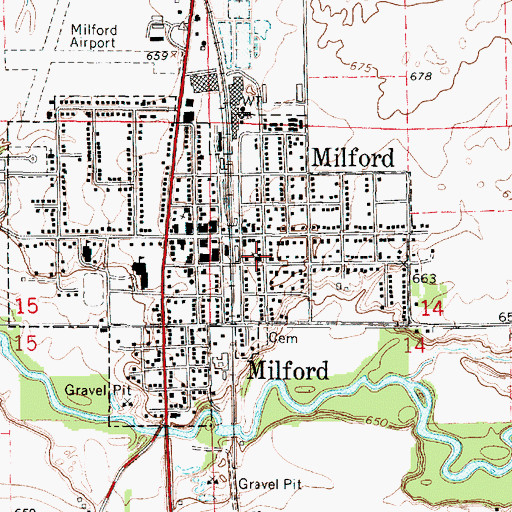 Topographic Map of First Christian Church, IL