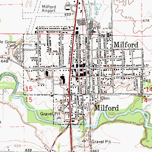 Topographic Map of Nazarene Church, IL