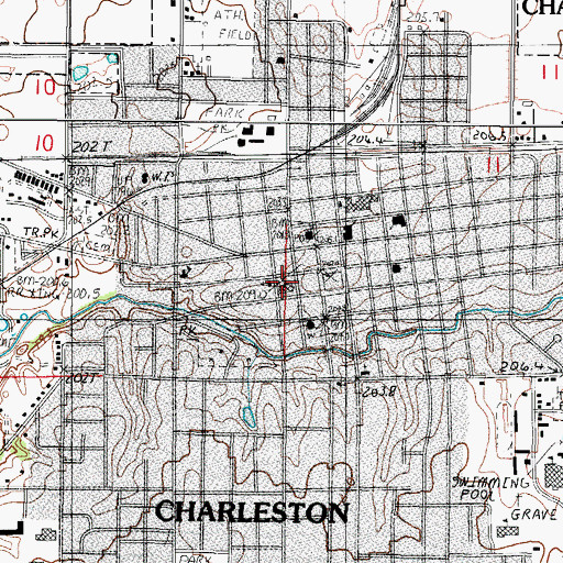 Topographic Map of First Christian Church, IL