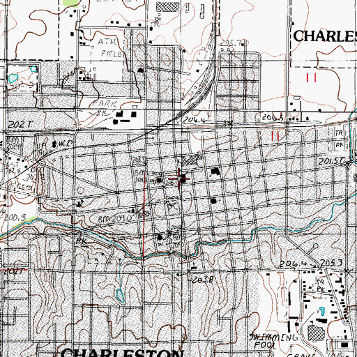 Topographic Map of First Presbyterian Church, IL