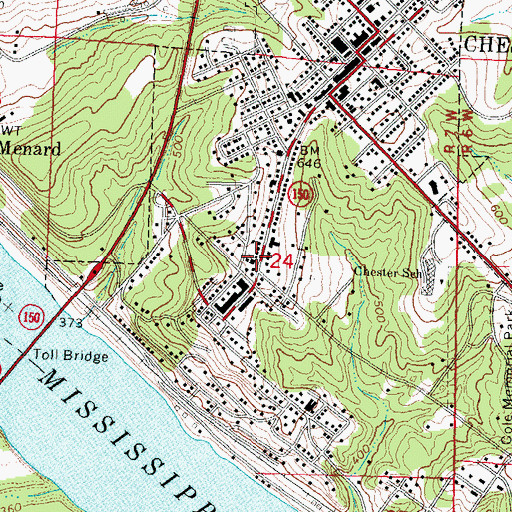 Topographic Map of Chester Public Library, IL