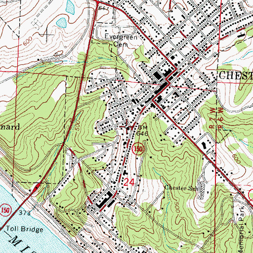 Topographic Map of First United Methodist Church, IL
