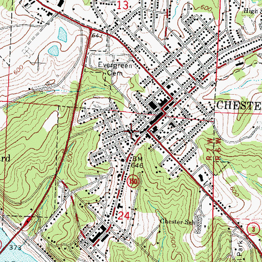 Topographic Map of Saint Marys Roman Catholic Church, IL