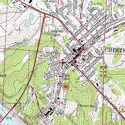 Topographic Map of Saint Marys School, IL