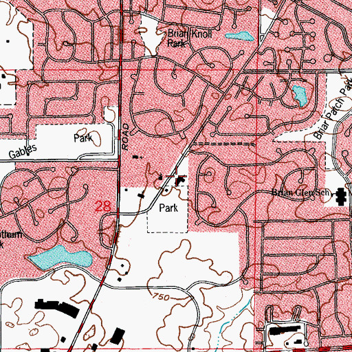 Topographic Map of Aldersgate United Methodist Church, IL