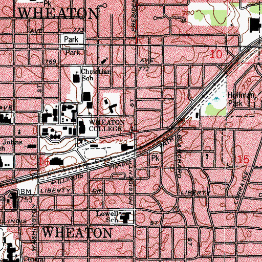 Topographic Map of Bethany Chapel, IL