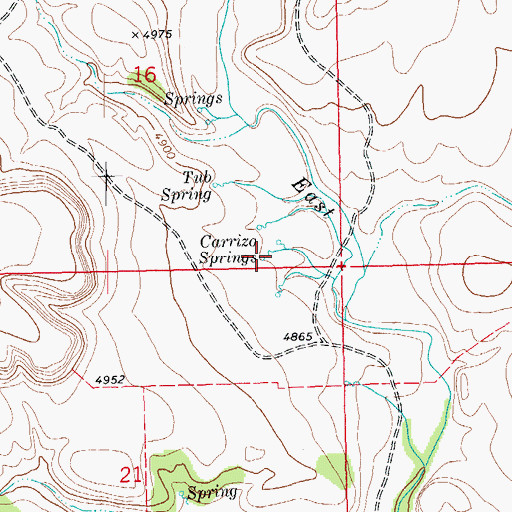 Topographic Map of Carrizo Springs, CO