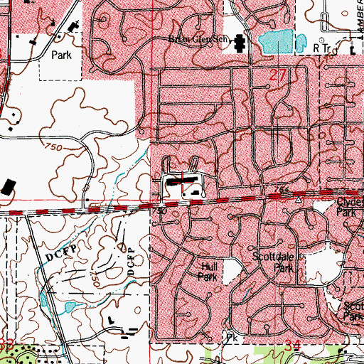 Topographic Map of Briarbrook Commons Shopping Center, IL