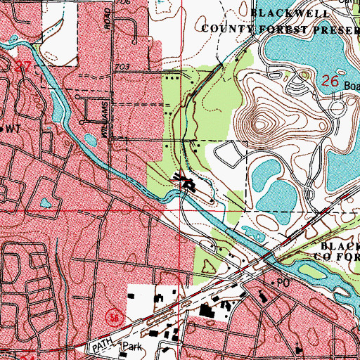 Topographic Map of Cenacle Retreat House, IL