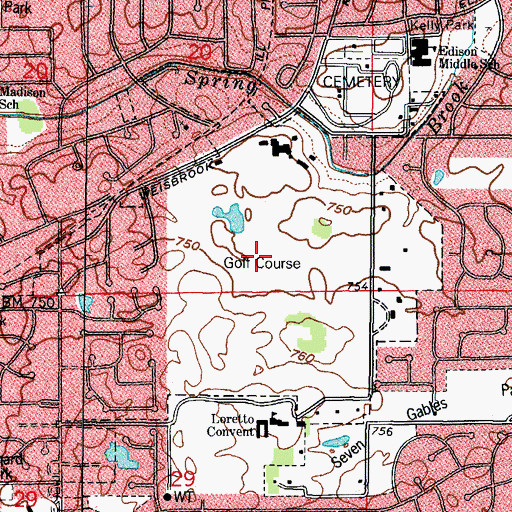 Topographic Map of Chicago Golf Club, IL