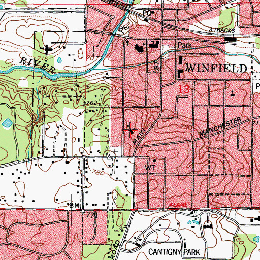 Topographic Map of Christ Our Savior Lutheran Church, IL