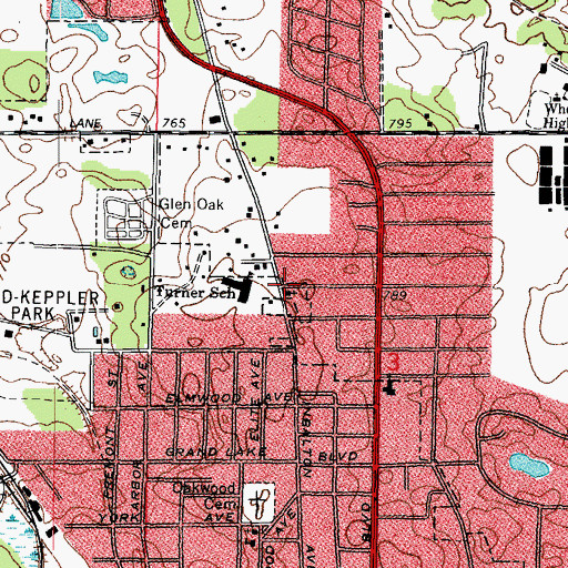 Topographic Map of Church of Christ, IL