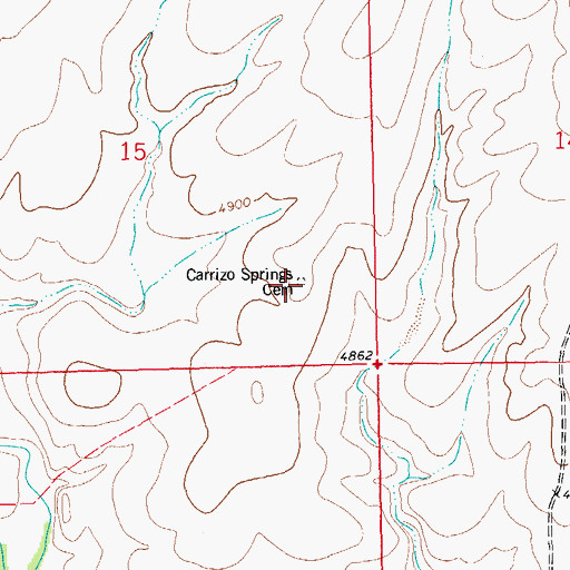 Topographic Map of Carrizo Springs Cemetery, CO