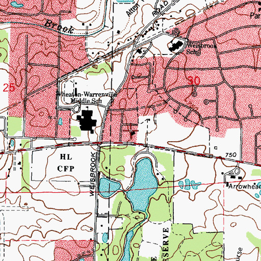 Topographic Map of Faith Evangelical Free Church, IL