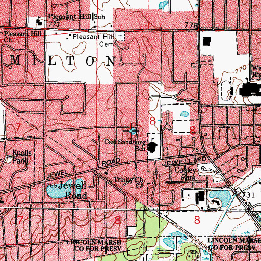 Topographic Map of Herrick Park, IL