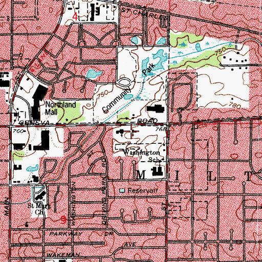 Topographic Map of Holy Cross Lutheran Church, IL