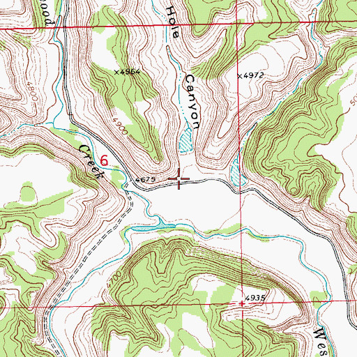 Topographic Map of Deep Hole Canyon, CO