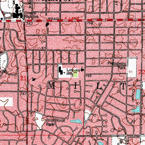 Topographic Map of Lincoln Park, IL