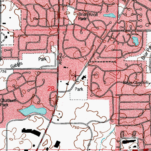 Topographic Map of Mount Calvary Church of God in Christ, IL
