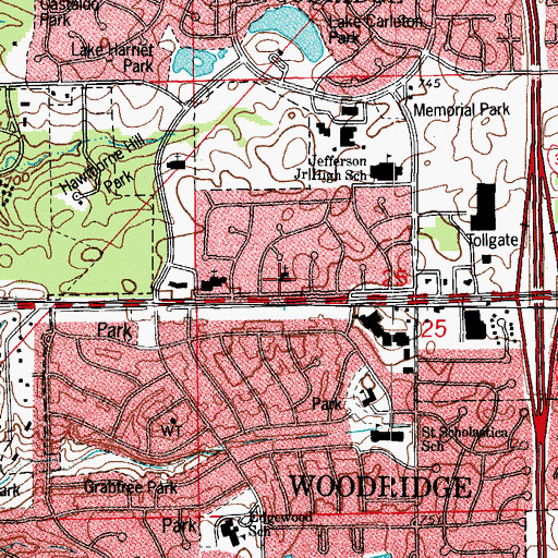 Topographic Map of Prince of Peace Lutheran Church, IL