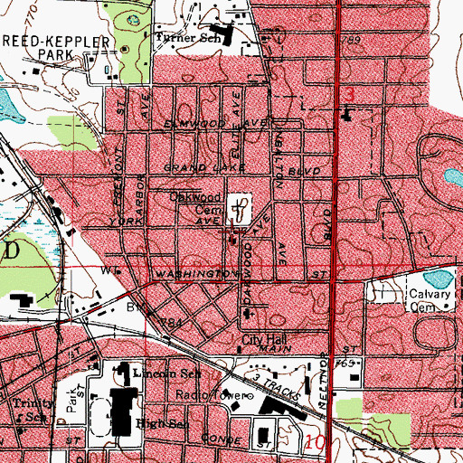 Topographic Map of Saint Marys Church, IL