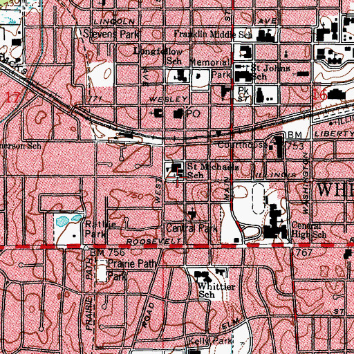 Topographic Map of Saint Michael Catholic Church, IL