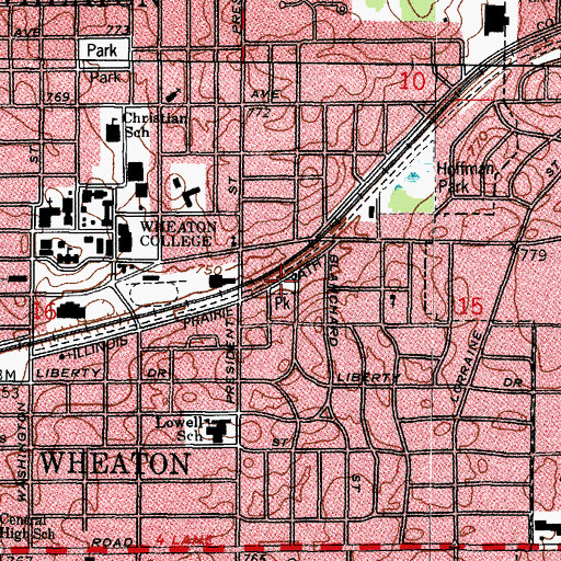 Topographic Map of Triangle Park, IL
