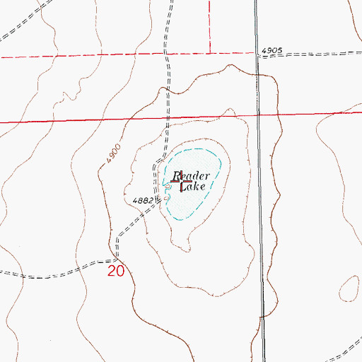 Topographic Map of Reader Lake, CO