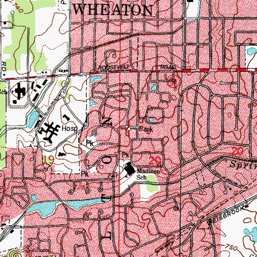Topographic Map of Westhaven Park, IL