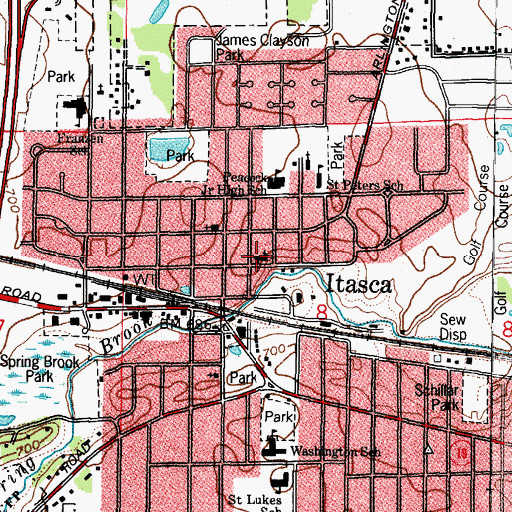 Topographic Map of First Presbyterian Church, IL