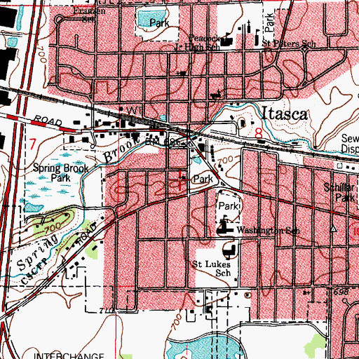 Topographic Map of Itasca Baptist Church, IL