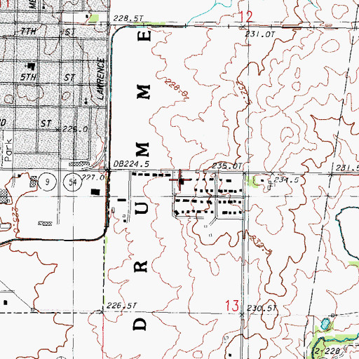 Topographic Map of American Lutheran Church, IL