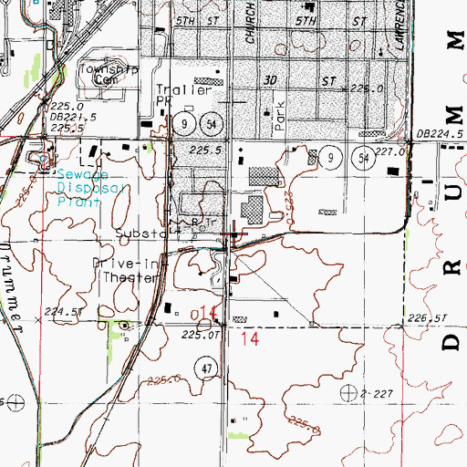 Topographic Map of Church of Christ, IL