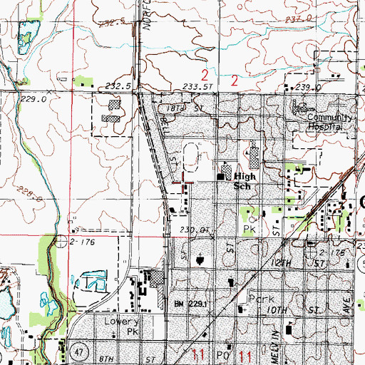 Topographic Map of Kingdom Hall of Jehovahs Witnesses, IL