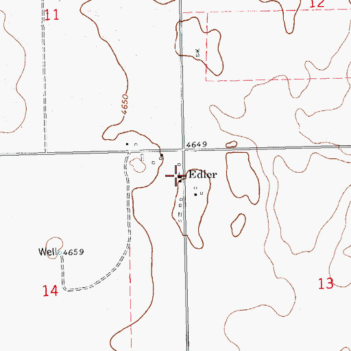 Topographic Map of Edler, CO