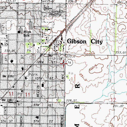 Topographic Map of Prairie Baptist Church, IL